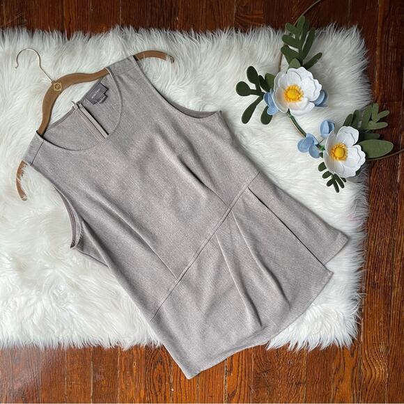 August 1 Eight Brown Peplum Office Top NWT - Picture 1 of 7